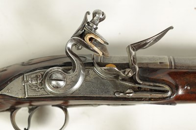 Lot 500 - A PAIR OF 18TH CENTURY SILVER-MOUNTED ENGLISH FLINTLOCK PISTOLS BY BARBAR, LONDON.