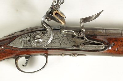 Lot 500 - A PAIR OF 18TH CENTURY SILVER-MOUNTED ENGLISH FLINTLOCK PISTOLS BY BARBAR, LONDON.