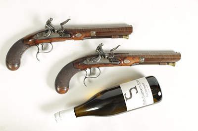 Lot 504 - A GOOD PAIR OF EARLY 19TH CENTURY FLINTLOCK DUELLING PISTOLS BY THEOPHILUS RICHARDS