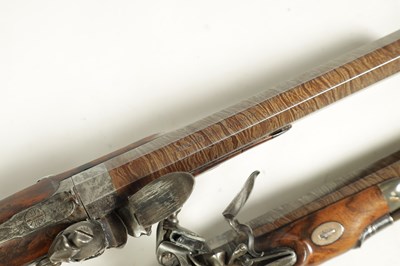 Lot 504 - A GOOD PAIR OF EARLY 19TH CENTURY FLINTLOCK DUELLING PISTOLS BY THEOPHILUS RICHARDS