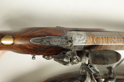 Lot 504 - A GOOD PAIR OF EARLY 19TH CENTURY FLINTLOCK DUELLING PISTOLS BY THEOPHILUS RICHARDS