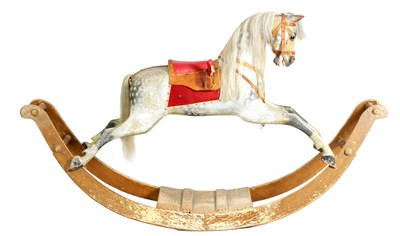 Lot 613 - AN OVERSIZE 19TH CENTURY ROCKING HORSE