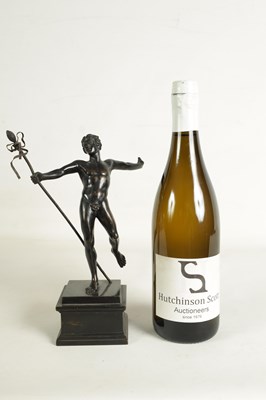 Lot 604 - A 19TH CENTURY BRONZE FIGURE OF A PRANCING MALE NUDE