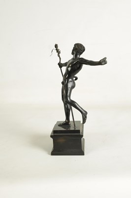 Lot 604 - A 19TH CENTURY BRONZE FIGURE OF A PRANCING MALE NUDE