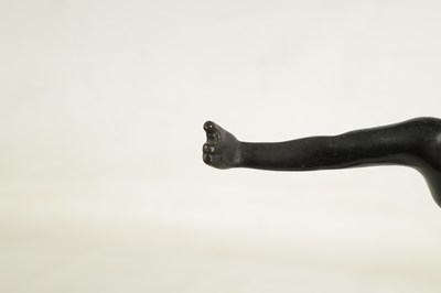 Lot 604 - A 19TH CENTURY BRONZE FIGURE OF A PRANCING MALE NUDE