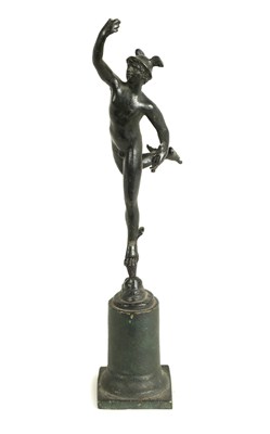 Lot 598 - A 19TH CENTURY BRONZE FIGURE OF MERCURY