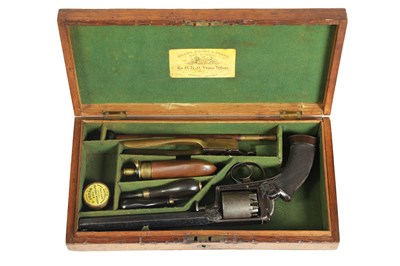 Lot 487 - A CASED 38-BORE DEANE, ADAMS & DEANE FIVE-SHOT SELF-COCKING REVOLVER