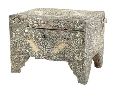 Lot 166 - A 19TH CENTURY OTTOMAN SILVER PANELLED CASKET