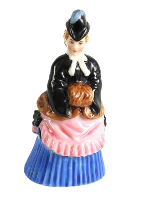 Lot 19 - A RARE ROYAL WORCESTER “ENGLISH LADY” CANDLE EXTINGUISHER