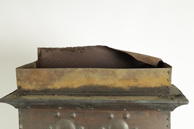 Lot 558 - AN ARTS AND CRAFTS COPPER AND RUSKIN ENAMEL FIREPLACE