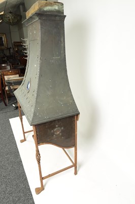 Lot 558 - AN ARTS AND CRAFTS COPPER AND RUSKIN ENAMEL FIREPLACE