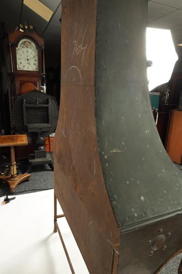 Lot 558 - AN ARTS AND CRAFTS COPPER AND RUSKIN ENAMEL FIREPLACE