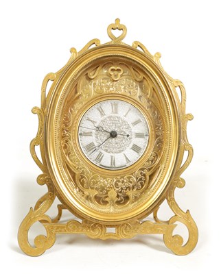 Lot 1072 - A 19TH CENTURY FRENCH ORMOLU STRUT CLOCK