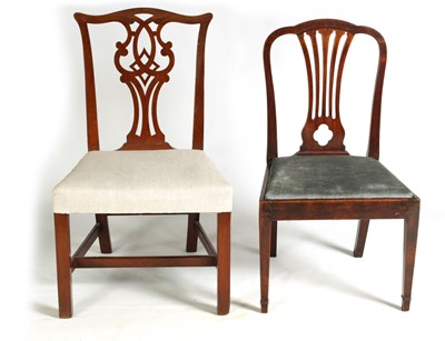 Lot 1061 - TWO GEORGIAN MAHOGANY SIDE CHAIRS