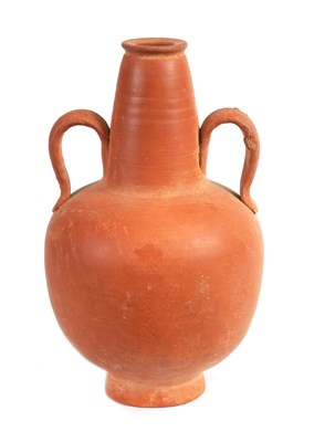 Lot 50 - A ROMAN TWO HANDLED TERRACOTTA VASE