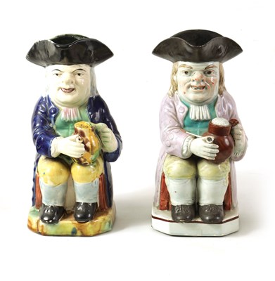 Lot 92 - A LATE 18TH/EARLY 19TH CENTURY RALPH RALPH WOOD TYPE PEARLWARE TOBY JUG AND ANOTHER