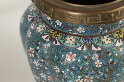 Lot 51 - A GOOD PAIR OF 19TH CENTURY JAPANESE CLOISONNÉ ORMOLU MOUNTED LAMP BASES