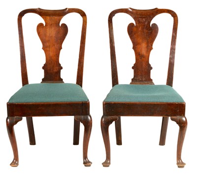 Lot 1226 - A PAIR OF EARLY 18TH CENTURY WALNUT SIDE CHAIRS