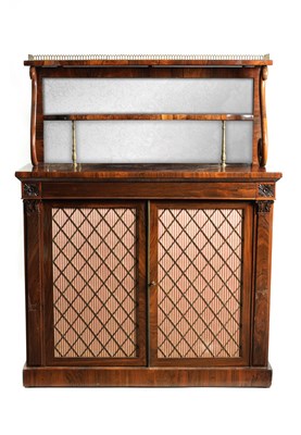 Lot 980 - A REGENCY ROSEWOOD CHIFFONIER