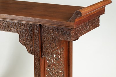 Lot 172 - A 19TH CENTURY CHINESE HARDWOOD ALTAR TABLE