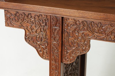 Lot 172 - A 19TH CENTURY CHINESE HARDWOOD ALTAR TABLE