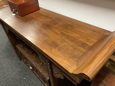 Lot 172 - A 19TH CENTURY CHINESE HARDWOOD ALTAR TABLE