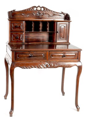 Lot 169 - A 19TH CENTURY CHINESE HARDWOOD WRITING TABLE