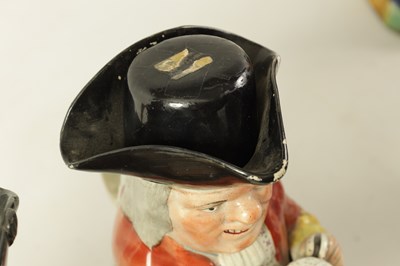 Lot 32 - TWO LATE 18TH/EARLY 19TH CENTURY RALPH WOOD TYPE STAFFORDSHIRE TOBY JUGS