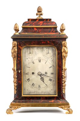 Lot 711 - JOSIAH EMERY, LONDON. A FINE GEORGE III ORMOLU MOUNTED TORTOISESHELL BRACKET CLOCK