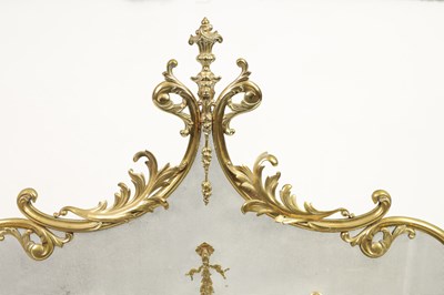 Lot 437 - A LATE 19TH CENTURY CAST BRASS FIRE SCREEN