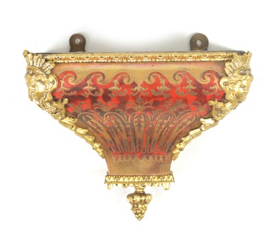 Lot 739 - A 19TH CENTURY BOULLE TORTOISESHELL BRACKET CLOCK WALL MOUNT