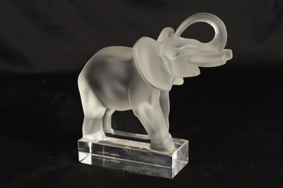Lot 15 - A LALIQUE FROSTED GLASS ELEPHANT