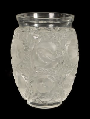 Lot 20 - A LALIQUE ‘BAGATELLE’ FROSTED AND CLEAR GLASS VASE