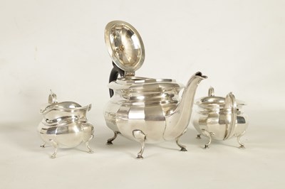 Lot 327 - A GEORGE V THREE-PIECE SILVER TEA SERVICE