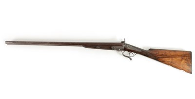 Lot 378 - A 19TH CENTURY CASED PIN FIRE DOUBLE BARREL SHOTGUN BY EDWARD LONDON