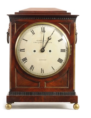 Lot 724 - ELISHA CALEB, LONDON. A REGENCY FIGURED MAHOGANY DOUBLE FUSEE BRACKET CLOCK