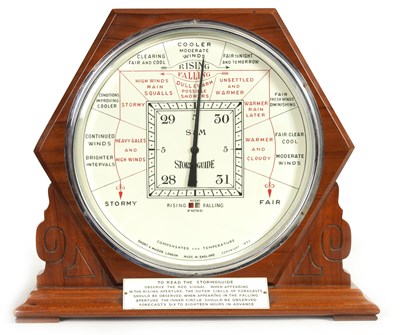 Lot 740 - A 1930’S SHORT & MASON WALNUT CASED STORMOGUIDE BAROMETER