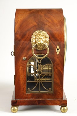 Lot 758 - A LATE 19TH CENTURY FLAME MAHOGANY ARCHED TOP DOUBLE FUSEE ENGLISH BRACKET CLOCK