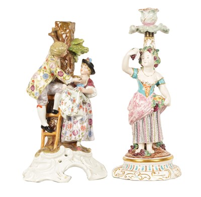 Lot 81 - A LATE 19TH CENTURY MEISSEN STYLE CANDELABRA STEM