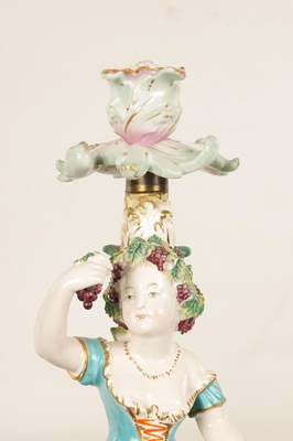 Lot 81 - A LATE 19TH CENTURY MEISSEN STYLE CANDELABRA STEM