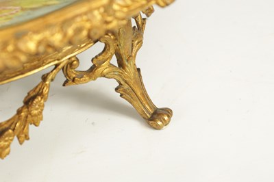 Lot 55 - A LATE 19TH CENTURY SERVES STYLE OVAL ORMOLU MOUNTED CENTREPIECE