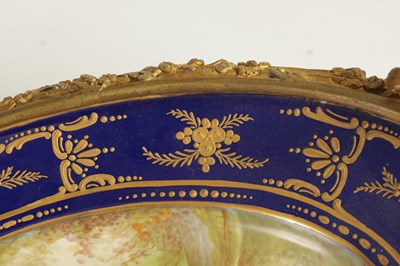 Lot 55 - A LATE 19TH CENTURY SERVES STYLE OVAL ORMOLU MOUNTED CENTREPIECE
