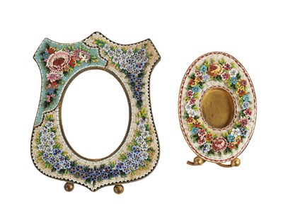 Lot 674 - TWO LATE 19TH CENTURY ITALIAN MICRO MOSAIC PICTURE FRAMES