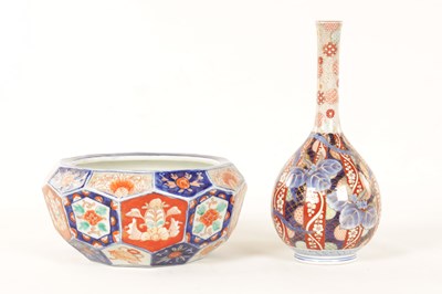 Lot 151 - A MEIJI PERIOD JAPANESE BOTTLENECK FUKAGUWA VASE