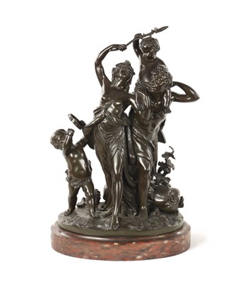 Lot 473 - AFTER CLAUDE MICHEL CLODION. A 19TH CENTURY PATINATED BRONZE FIGURAL SCULPTURE