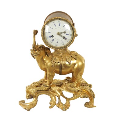 Lot 902 - AN 18TH CENTURY FRENCH ORMOLU ELEPHANT MANTEL CLOCK