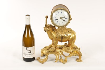 Lot 902 - AN 18TH CENTURY FRENCH ORMOLU ELEPHANT MANTEL CLOCK