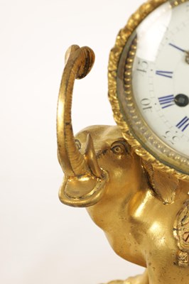 Lot 902 - AN 18TH CENTURY FRENCH ORMOLU ELEPHANT MANTEL CLOCK
