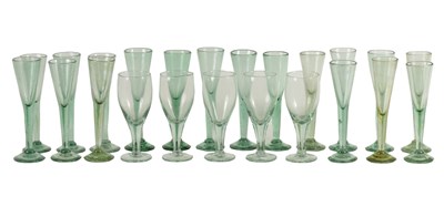 Lot 10 - A COLLECTION OF 19TH CENTURY GREEN WINE GLASSES