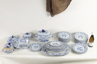 Lot 39 - A 19TH CENTURY BLUE AND WHITE MASON'S IRONSTONE BLUE AND WHITE DINNER SERVICE